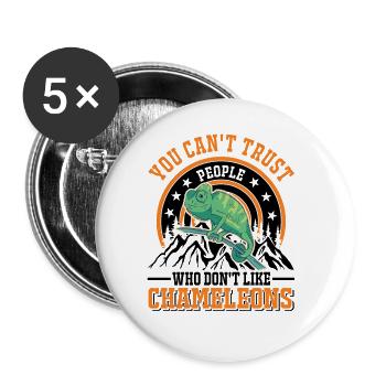 Chameleon Gift Chameleon - Buttons large 2.2''/56 mm (5-pack) - white - Front
