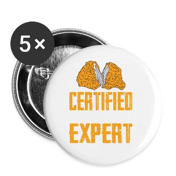 Expert certifié Chicken Nugget 3 - Lot de 5 grands badges (56 mm) - blanc - Devant