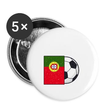 Portugal Football Team Flag Gift - Buttons large 2.2''/56 mm (5-pack) - white - Front