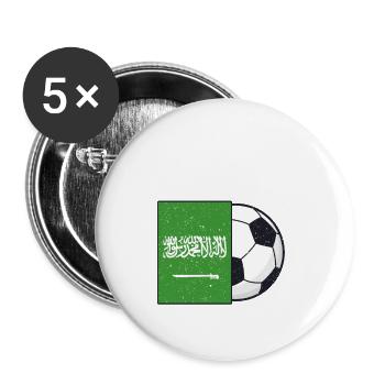 Cadeau du drapeau de l’équipe de football d’Arabie saoudite - Lot de 5 grands badges (56 mm) - blanc - Devant