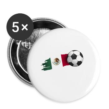Mexico football gift - Buttons large 2.2''/56 mm (5-pack) - white - Front