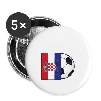 Croatia-football-team-flag-gift - Buttons large 2.2''/56 mm (5-pack) - white - Front