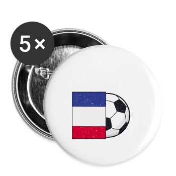France Football Team Flag Gift - Buttons large 2.2''/56 mm (5-pack) - white - Front