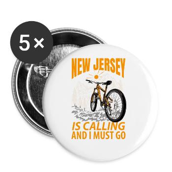 Travel New Jersey Gift - Buttons large 2.2''/56 mm (5-pack) - white - Front