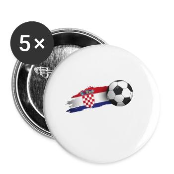 Croatia football gift - Buttons large 2.2''/56 mm (5-pack) - white - Front