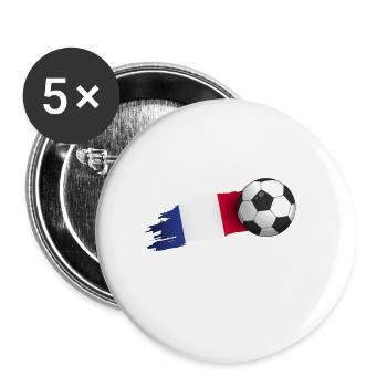 Frankreich-fußball-geschenk - Buttons groß 56 mm (5er Pack) - Weiß - Vorne