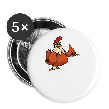 Die Beste Hühner-Mutter Aller Zeiten - Buttons groß 56 mm (5er Pack) - Weiß - Vorne
