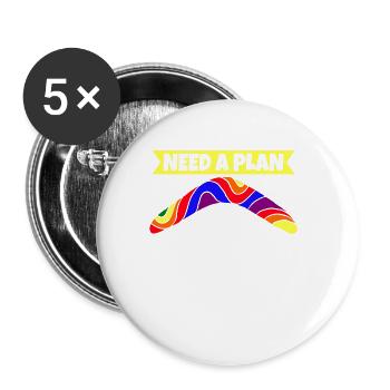 Juste un boomerang - Lot de 5 grands badges (56 mm) - blanc - Devant