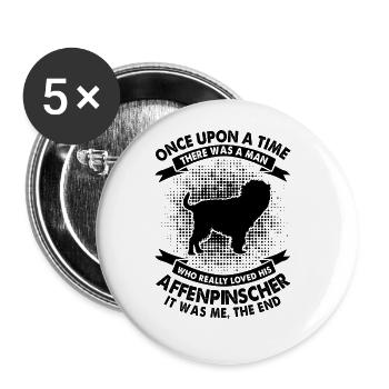 Il était une fois - Affenpinscher - Lot de 5 grands badges (56 mm) - blanc - Devant