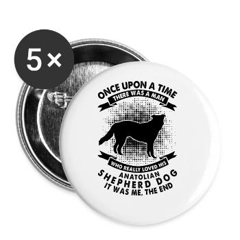 Une fois - Berger anatolien - Lot de 5 grands badges (56 mm) - blanc - Devant
