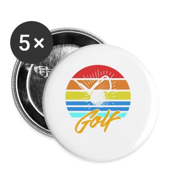 Retro Vintage GOLF Awesome Golfing T-Shirt - Buttons large 2.2''/56 mm (5-pack) - white - Front