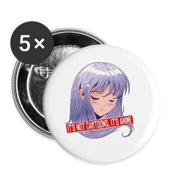 It's Not Cartoons, It's Anime 4 - Buttons groß 56 mm (5er Pack) - Weiß - Vorne
