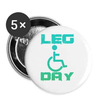 Leg Day Handicapped Wheelchair 18 - Buttons groß 56 mm (5er Pack) - Weiß - Vorne