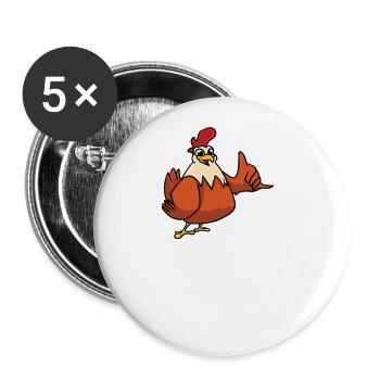 Introverted but ready to talk about chickens - Buttons large 2.2''/56 mm (5-pack) - white - Front