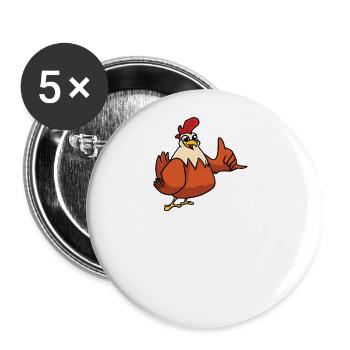 Désolé, j’ai des projets avec mon poulet - Lot de 5 grands badges (56 mm) - blanc - Devant