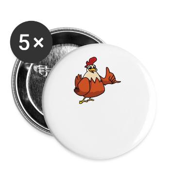 Vous ne pouvez jamais avoir trop de poulets - Lot de 5 grands badges (56 mm) - blanc - Devant