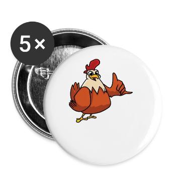Yes I Am A Chicken Dad - Buttons large 2.2''/56 mm (5-pack) - white - Front