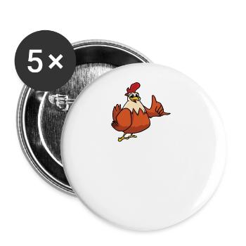 Vous n’avez pas toujours besoin d’un plan, juste d’un poulet - Lot de 5 grands badges (56 mm) - blanc - Devant