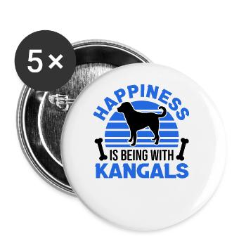 Kangal Glücklich Anatolian Shepherd Dog - Buttons large 2.2''/56 mm (5-pack) - white - Front
