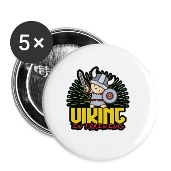 Viking en formation - Lot de 5 grands badges (56 mm) - blanc - Devant