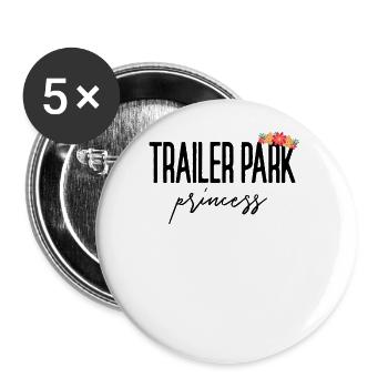Trailer Park Prinzessin Redneck Girls Wei�er M�lle - Buttons groß 56 mm (5er Pack) - Weiß - Vorne