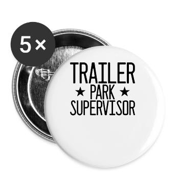 Trailer Park Supervisor Redneck White M�ll - Buttons groß 56 mm (5er Pack) - Weiß - Vorne