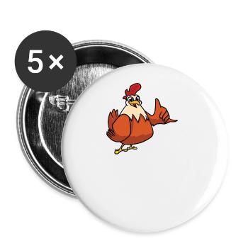This girl loves chickens - Buttons large 2.2''/56 mm (5-pack) - white - Front