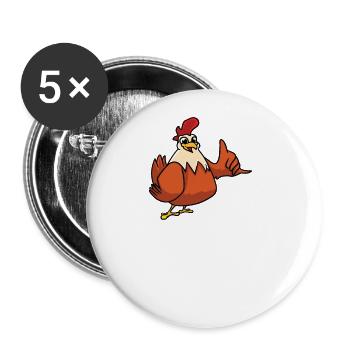 What I need today are many, many chickens - Buttons large 2.2''/56 mm (5-pack) - white - Front