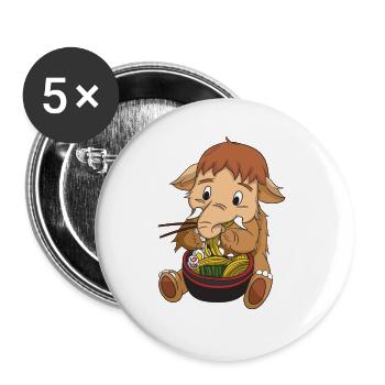 Mammut - Buttons groß 56 mm (5er Pack) - Weiß - Vorne