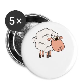 Chaque jour est le jour des moutons - Lot de 5 grands badges (56 mm) - blanc - Devant
