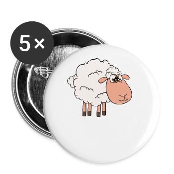Imaginez que je sois un mouton - Lot de 5 grands badges (56 mm) - blanc - Devant