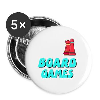 I Really Need All These Board Games Cool Chess - Buttons groß 56 mm (5er Pack) - Weiß - Vorne