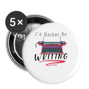 Author Writing Writer Literature - Buttons large 2.2''/56 mm (5-pack) - white - Front