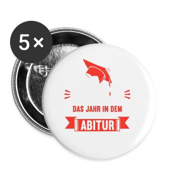 Abitur Gymnasium Damen und Herren Abi 2022 - Buttons groß 56 mm (5er Pack) - Weiß - Vorne
