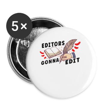 Author Writing Writer Literature - Buttons large 2.2''/56 mm (5-pack) - white - Front