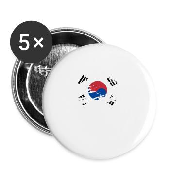 Cadeau de la Corée du Sud - Lot de 5 grands badges (56 mm) - blanc - Devant
