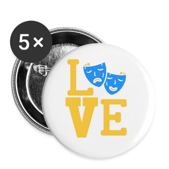 LOVE Awesome Theatre Actor Designs T-Shirt Present - Buttons groß 56 mm (5er Pack) - Weiß - Vorne