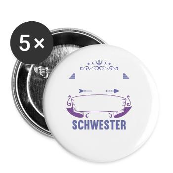 Bitte verneigen Schwester betritt Raum Schwestern - Buttons groß 56 mm (5er Pack) - Weiß - Vorne