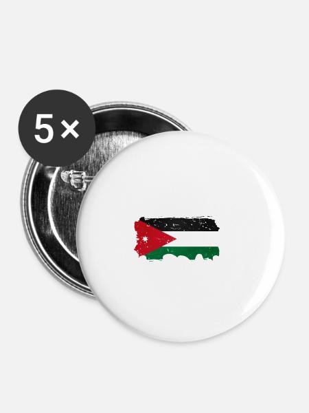 Jordanien - Buttons groß 56 mm (5er Pack) - Weiß