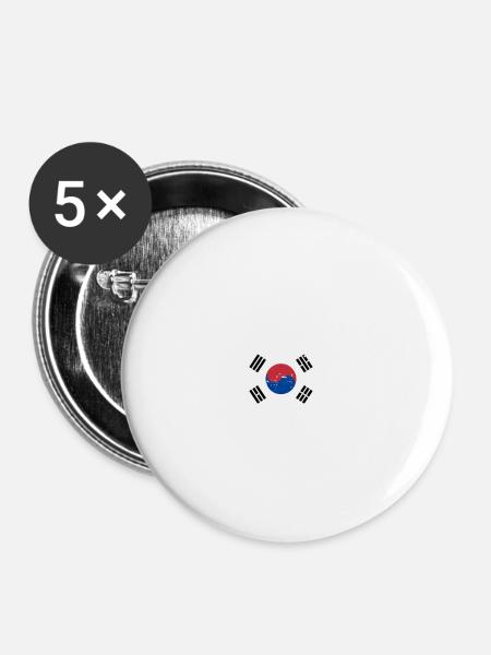 Mongolei - Buttons groß 56 mm (5er Pack) - Weiß