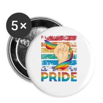 Stolz flagge Lgbt geschenk - Buttons groß 56 mm (5er Pack) - Weiß - Vorne