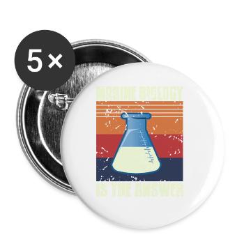 Marine Biology Is The Answer Retro Vintage Present - Buttons groß 56 mm (5er Pack) - Weiß - Vorne