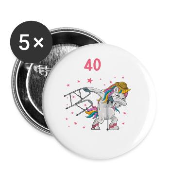 Mit 40 nichts anders nur langsamer 40 Geburtstag - Buttons groß 56 mm (5er Pack) - Weiß - Vorne