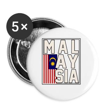 Malaysia - Buttons groß 56 mm (5er Pack) - Weiß - Vorne
