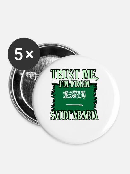 Saudi arabien - Buttons groß 56 mm (5er Pack) - Weiß