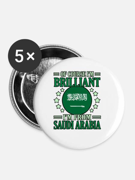 Saudi arabien - Buttons groß 56 mm (5er Pack) - Weiß