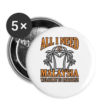 Malaysia - Buttons groß 56 mm (5er Pack) - Weiß - Vorne