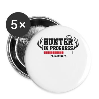 Buck Deer Hunting Hunter Antler - Buttons groß 56 mm (5er Pack) - Weiß - Vorne