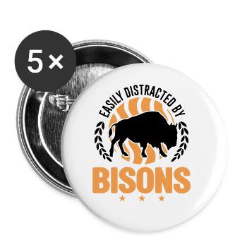 Easily distracted by Bison's Water Buffalo Buffalo Buffalo - Buttons large 2.2''/56 mm (5-pack) - white - Front