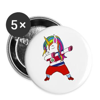 Costa Rica Football Dabing Gift - Buttons large 2.2''/56 mm (5-pack) - white - Front